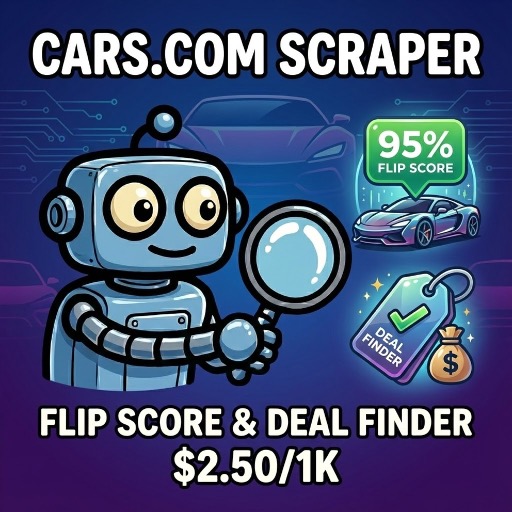 Cars.com Scraper | Flip Score & Deal Finder | $2.50/1K
